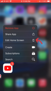 edit home screen