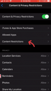 content restrictions