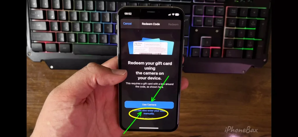 redeem gift card code